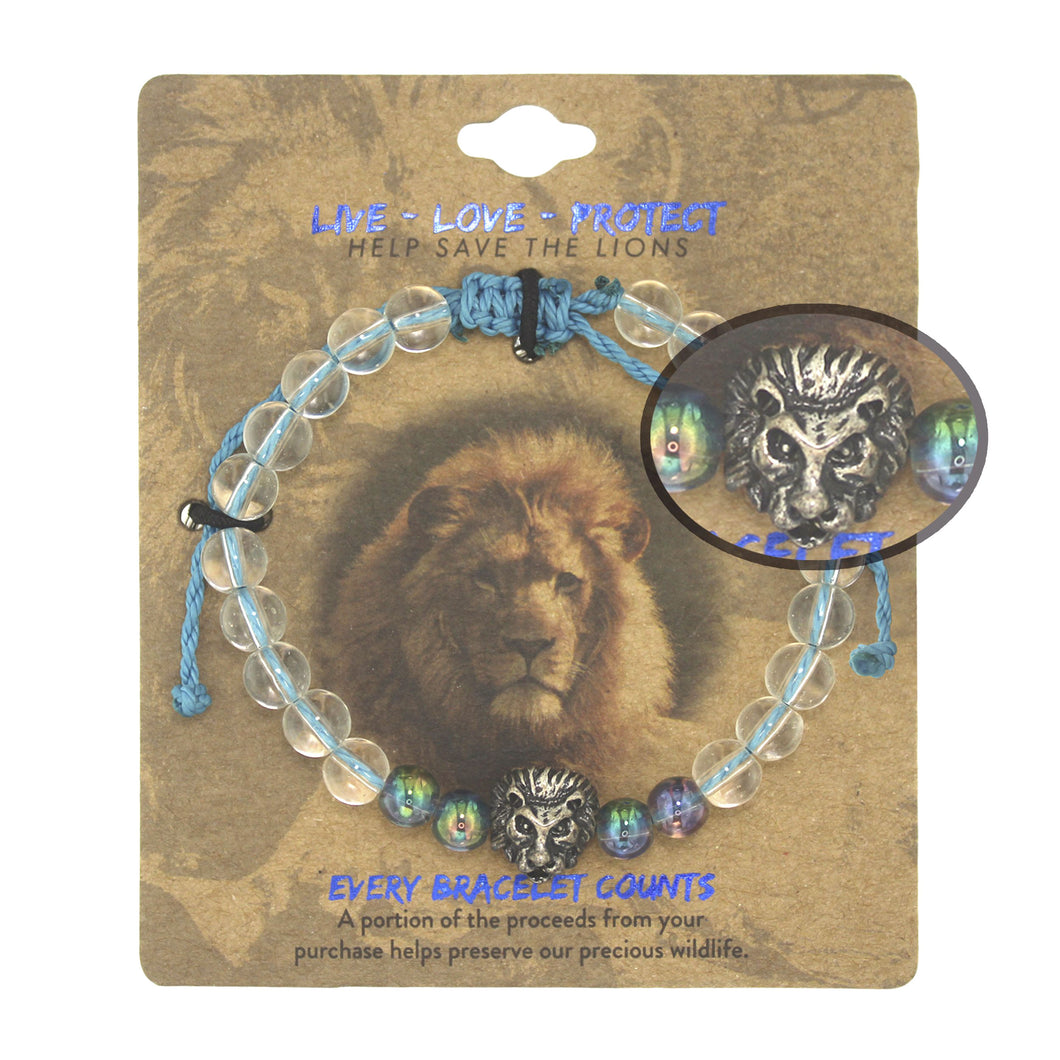 1928 Jewelry Cecil The Lion And Crystal Expandable Wire Bracelet
